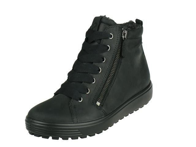 Ecco Zwarte Veterschoenen Soft 7 Tred Mid Damesschoenensales